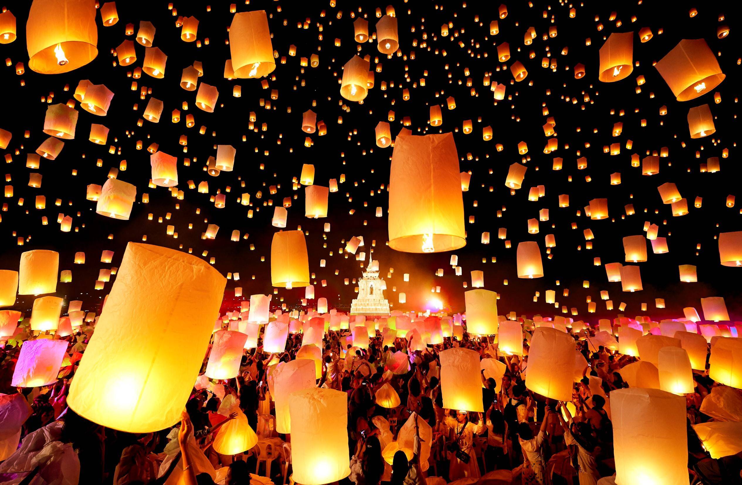 Festival des Lanternes Chiang Mai Thailande